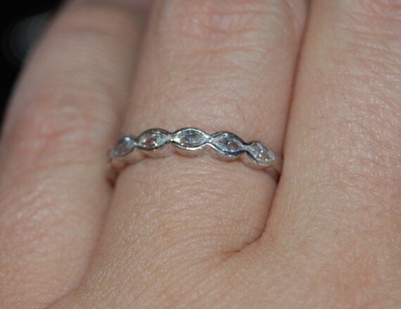 Vintage Stackable Stack Multiple Marquise Bezel S… - image 4