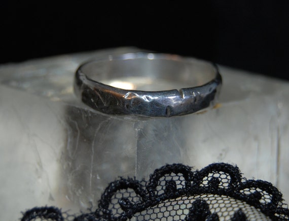 Large Rustic Hammered Organic Vintage Sterling We… - image 5