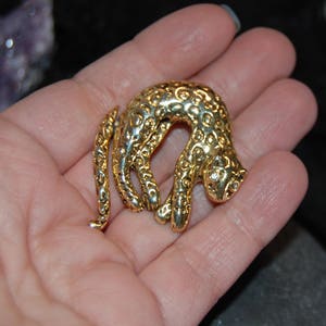 Vintage Gold Big Cat Leopard Articulated Tail Brooch BKB-VNTG09 image 3