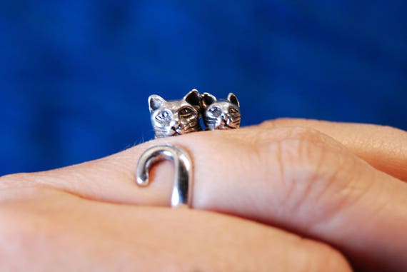 Vintage Sterling Silver Kittys Double Trouble Duo… - image 1