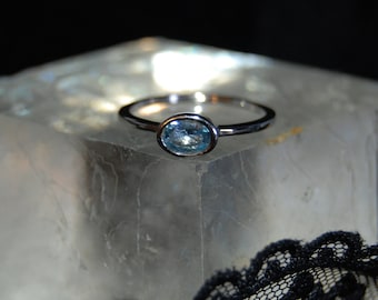 Stacking Vintage Bezel Set Oval Sky Blue Topaz Rings