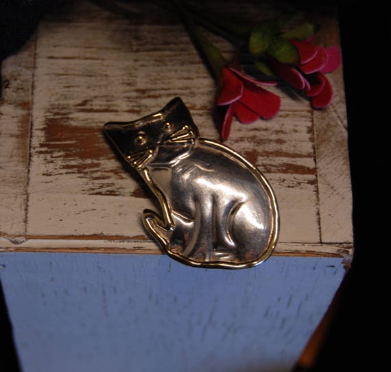 C.D. Sterling Seated Kitty Cat Pendant Necklace B… - image 10