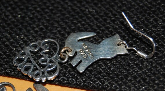 Vintage Kitty Cat Sterling Earrings Feline #BKC-K… - image 4