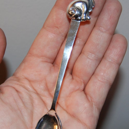 Vintage popular REO Kitty Cat Sterling Silver Baby Spoon Collectible Heirloom Spoon #BKC-FLTWR11 #BKC-FLTWR12