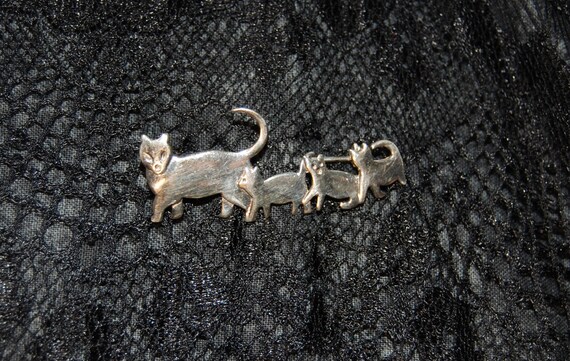 Vintage style enamel cat brooch Cat on a branch.. Gift for mom