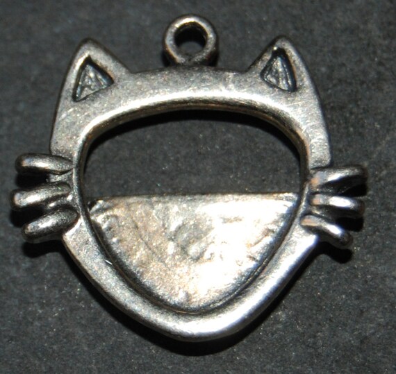 Vintage Sterling Silver Cat Shaped Photo Frame Charm … - Gem