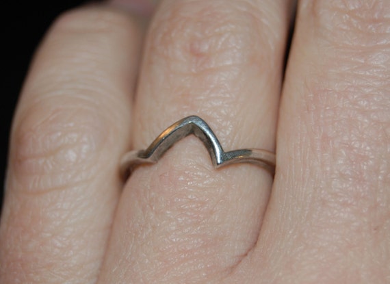Wishbone Ring Guard Wrap Stackable Stacking Chevr… - image 1