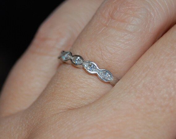 Vintage Stackable Stack Multiple Marquise Bezel S… - image 2