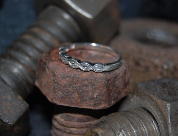 Vintage Stackable Stack Multiple Marquise Bezel S… - image 3