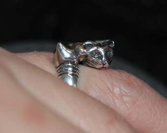 Cat Ring in Vintage Sterling Silver #BKB-KRNG87