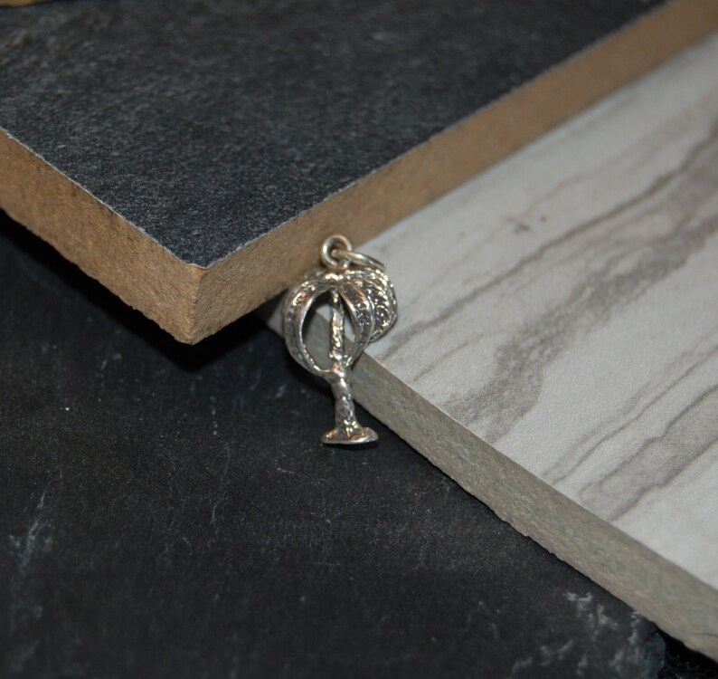 Palm Tree Charm or Pendant in Vintage Sterling #BKC-CHRM85