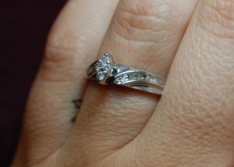 Vintage Princess Round Illusion Marquise Diamond Mid Century Set 925 Sterling Engagement Wedding Solitaire Ring #BKC-RNG149