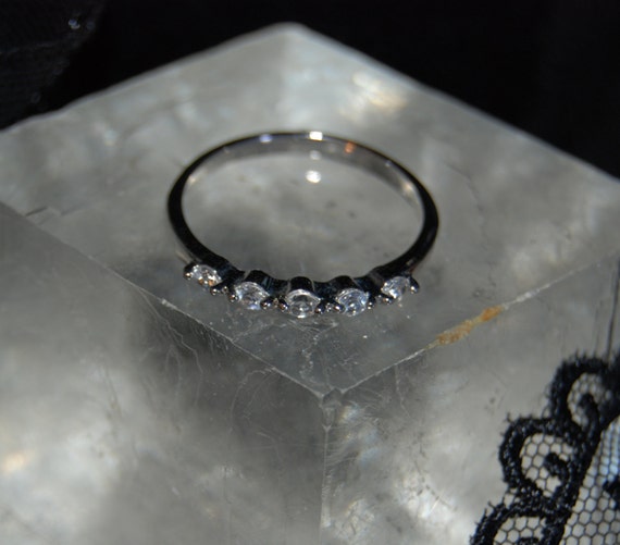 Vintage Semi Eternity CZ Round Stones Ring #BKC-R… - image 3