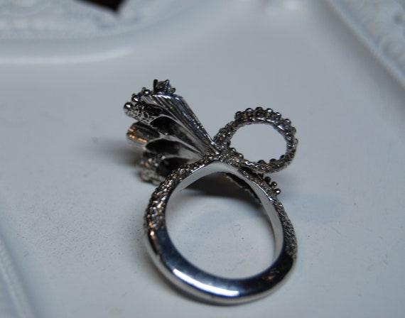 Sterling Silver Vintage Classic Bow and Floral CZ… - image 6