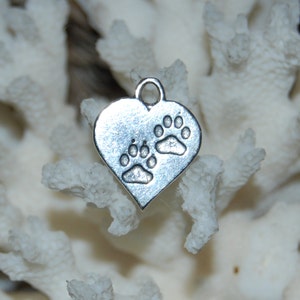 Vintage Sterling Silver Pet Tag Dog Cat ID Charm for Bracelet or Necklace DogTag Heart