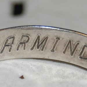 Engraved Inside ARMINDA 19-1-71 Vintage Sterling Wedding Band Ring #BKB-RNGNST08