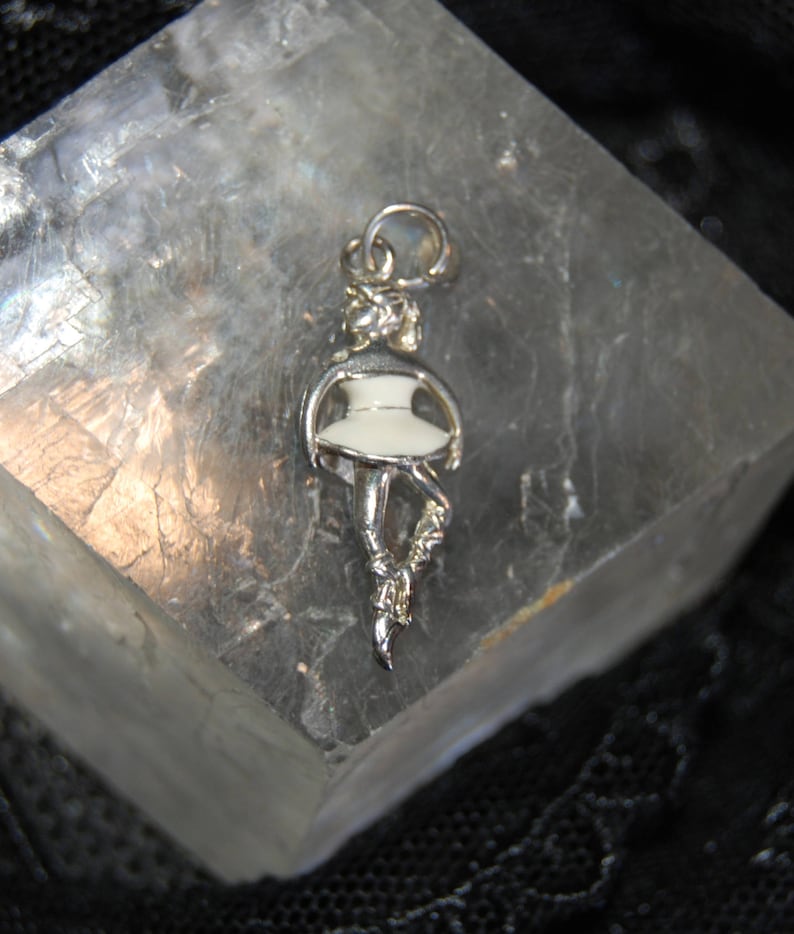 Vintage Ballerina Enameled TuTu Charm or Pendant in Sterling #BKB-CHRM199