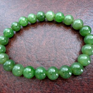 8 mm Nephrite jade round bead bracelet. S451 image 6