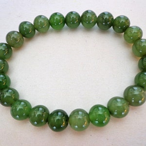 8 mm Nephrite jade round bead bracelet. S451 image 10