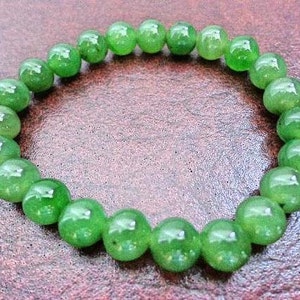 8 mm Nephrite jade round bead bracelet. S451 image 4