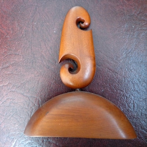 Wood double  Koru spiral carving statue. W126