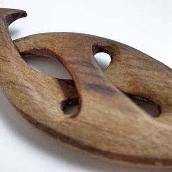 NZ pine wood  twist pendant. W56