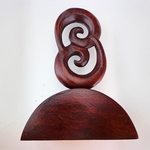 Wood double Maori Koru carving statue. W119