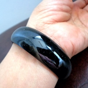 61 mm Nephrite jade bangle bracelet. S143