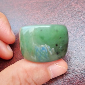 Size 11 Nephrite jade saddle ring. S338
