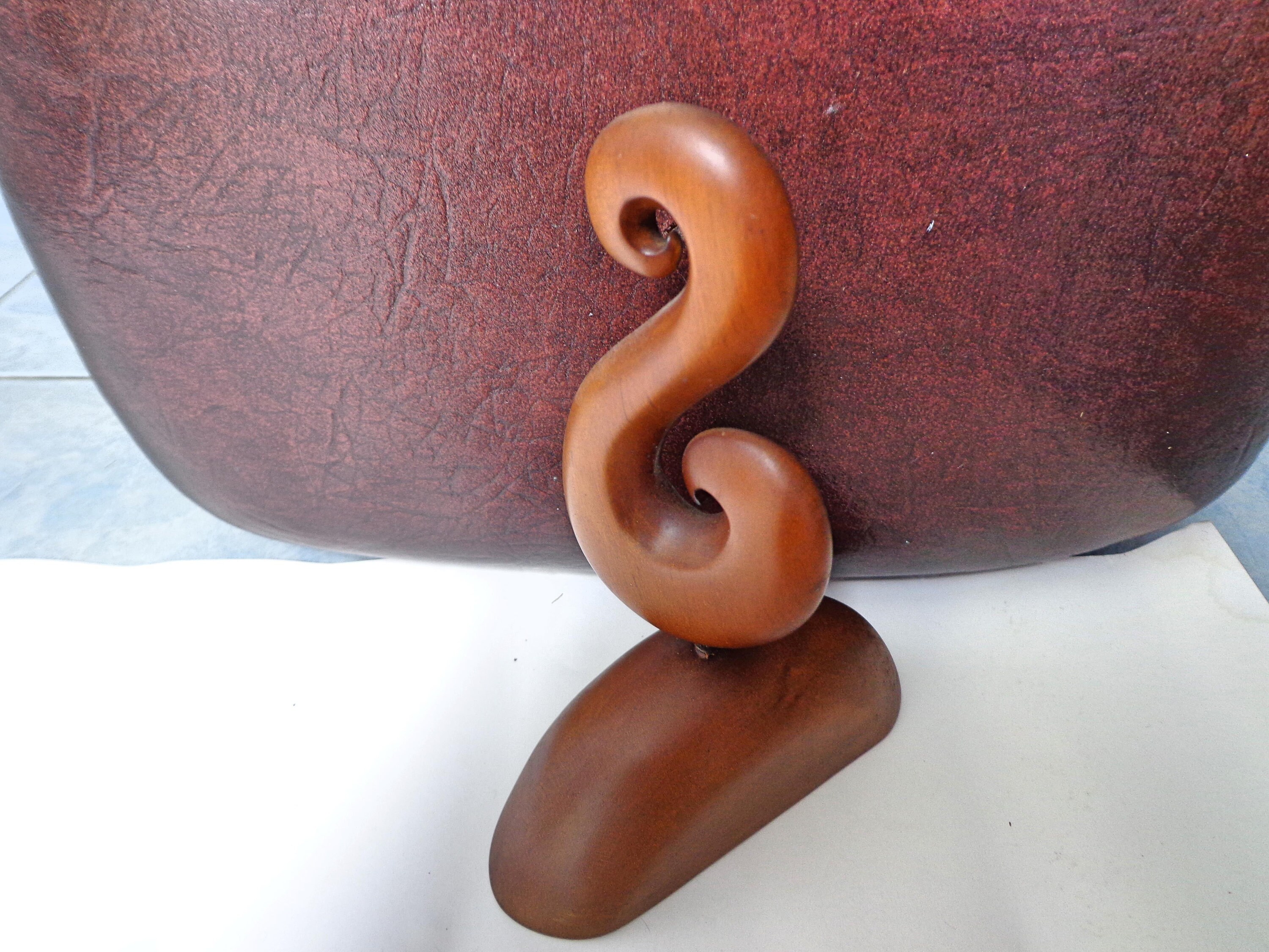 Wood Double Koru Spiral Carving Statue. W127 | Etsy