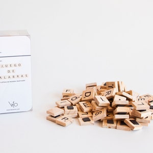 imanes nevera madera,  mensajes en la nevera, letras scrabble imantadas, imanes letras, regalos originales,