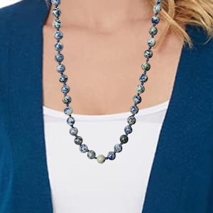 Blue Sodalite Semi-Precious Gemstone Necklace- 36 inch