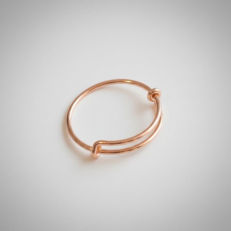 DESIGN YOUR Charm Ring, Adjustable Rose-Gold Filled charm dangle ring - - LadybugfeetDesigns -