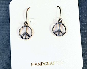 Pendientes con el símbolo de la paz - Unisex