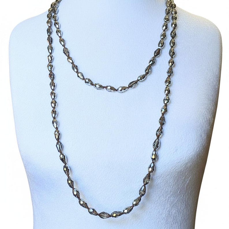 Silver Brilliance Crystal Necklace - 60 inch - - LadybugfeetDesigns -
