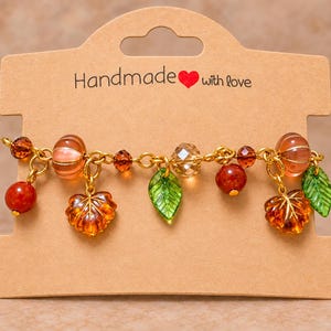 Autumn Glow Crystal Bead Bracelet, Gold - - LadybugfeetDesigns -