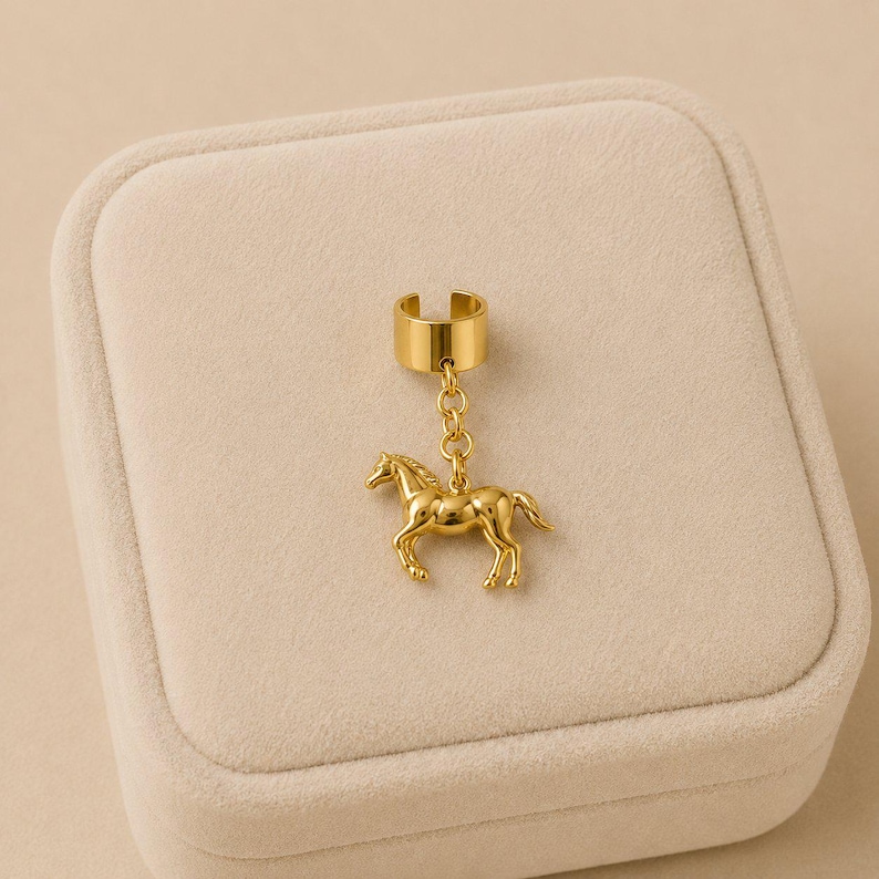Horse Ear Cuff, Gold - - LadybugfeetDesigns -