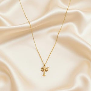Palm Tree Necklace, Gold - 18- 24 inch - - LadybugfeetDesigns -