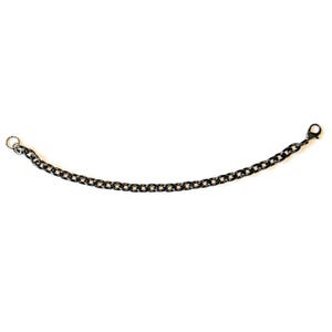 Black Stainless Steel Oval Link Charm Bracelet Base - D.i.y. - Build Your Charm Bracelet! - - LadybugfeetDesigns -