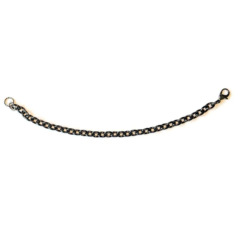 Black Stainless Steel Oval Link Charm Bracelet Base - D.i.y. - Build Your Charm Bracelet! - - LadybugfeetDesigns -