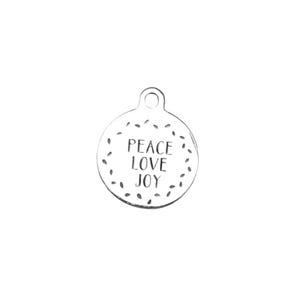 Peace Love Joy Charm - - LadybugfeetDesigns -