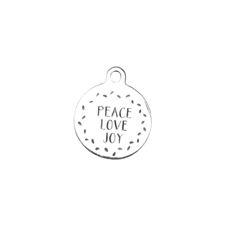 Peace Love Joy Charm - - LadybugfeetDesigns -