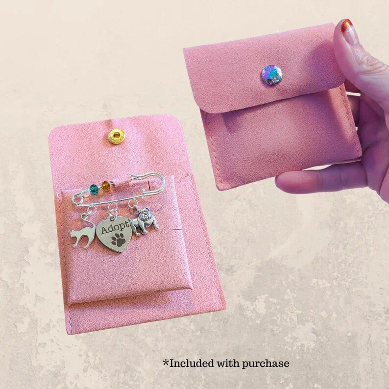Adopt a Pet Safety Pin Brooch, Purse Charm - - LadybugfeetDesigns -
