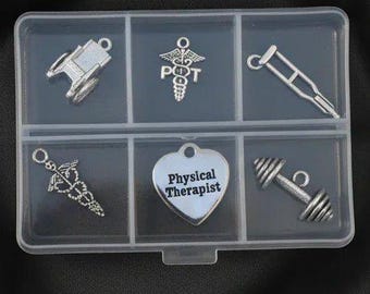 Physical Therapist Mini Charm Box - 6 pc., Silver