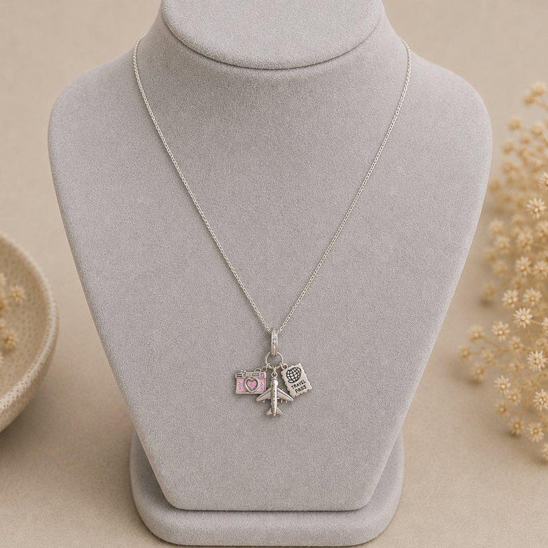 Take me Away Necklace, 20 inches - Silver - - LadybugfeetDesigns -