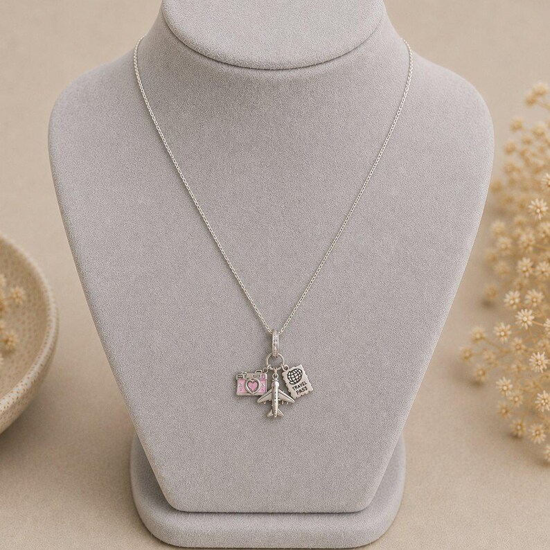 Take me Away Necklace, 20 inches - Silver - - LadybugfeetDesigns -