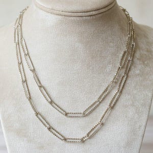 Diamond Cut Paperclip Chain necklace, Silver - 18- 24 inch - - LadybugfeetDesigns -