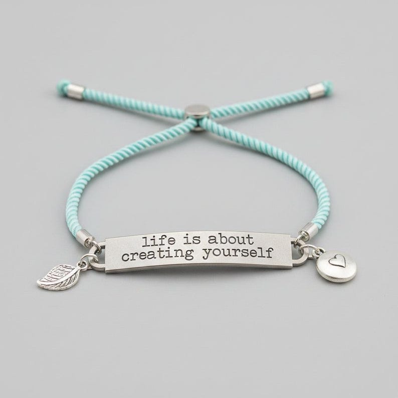 Life is About Creating Yourself bracelet - - LadybugfeetDesigns -
