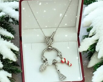Christmas Toggle Charm Necklace II, 20 inches