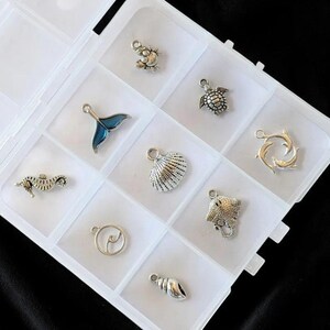 Ocean Lover Charm Box - 9 pc., Silver - - LadybugfeetDesigns -